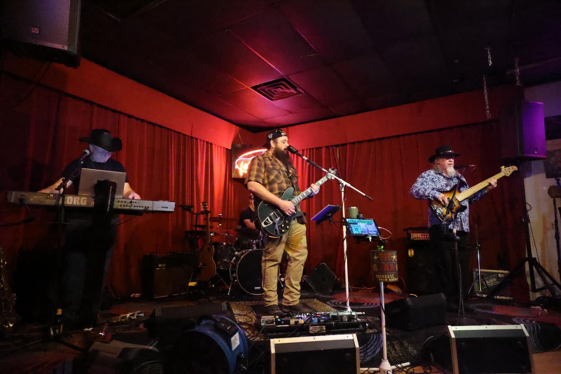 The Bayou Gipsies performing together in a live room